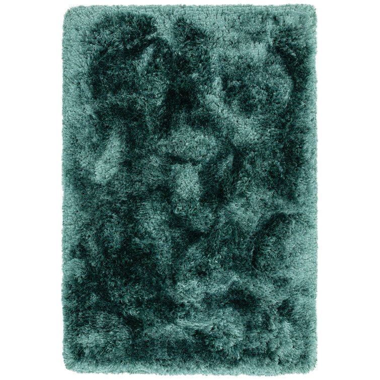 Plush Deep Pile Shaggy Petrol Blue Rug