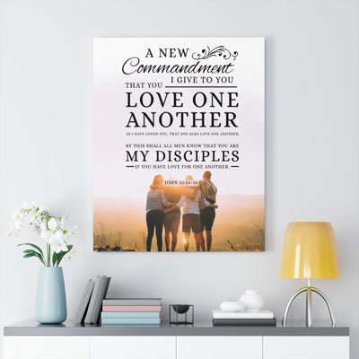 Canvas Love One Another John 13:34-35 - Wrapped Canvas Print