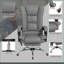 Fauteuil de massage avec vibrations, chaleur et chaleur Repose-pieds | Gris ardoise | Cuir PU-2013568989