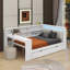 Lit plateforme double avec tablettes, tiroirs, station de charge, DEL-1384537948
