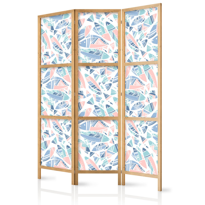 171cm H Solid Wood Folding Room Divider, 171cm H x 135cm W x 1.2cm D, 3