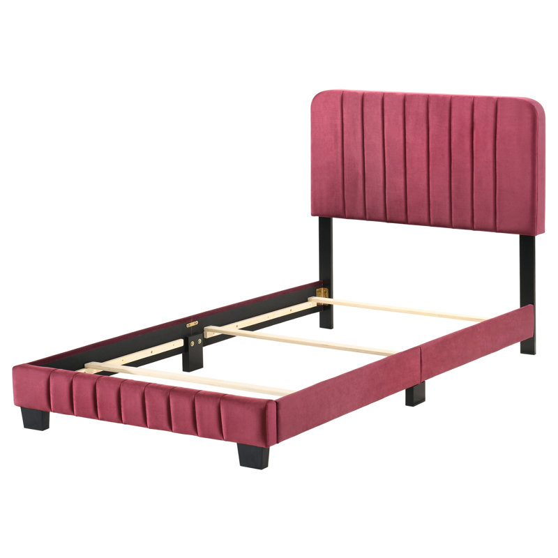 Anjelah Upholstered Standard Bed, Burgundy, Full/Double