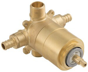 Pressure Balanced PEX Ceramic Tub and Shower Valve without Stops (1/2" Connection)