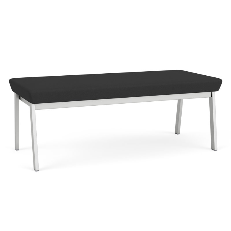 Banc en métal Newport, Argent, Adler nocturne - Tissu de Designer