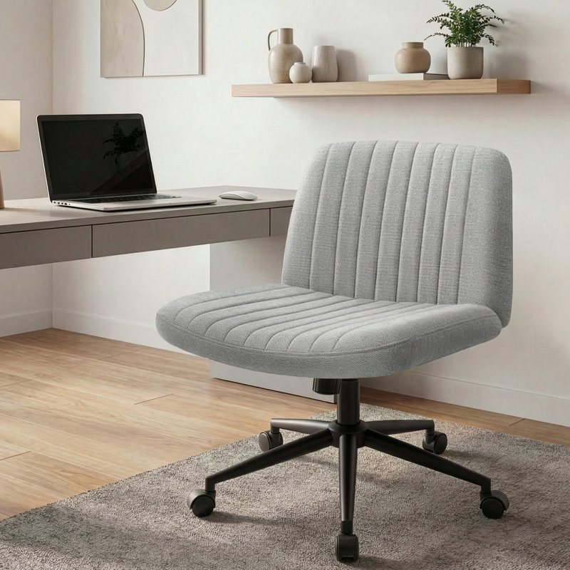 Chaise de bureau Keyri Criss, Gris, Double roue, Tissu