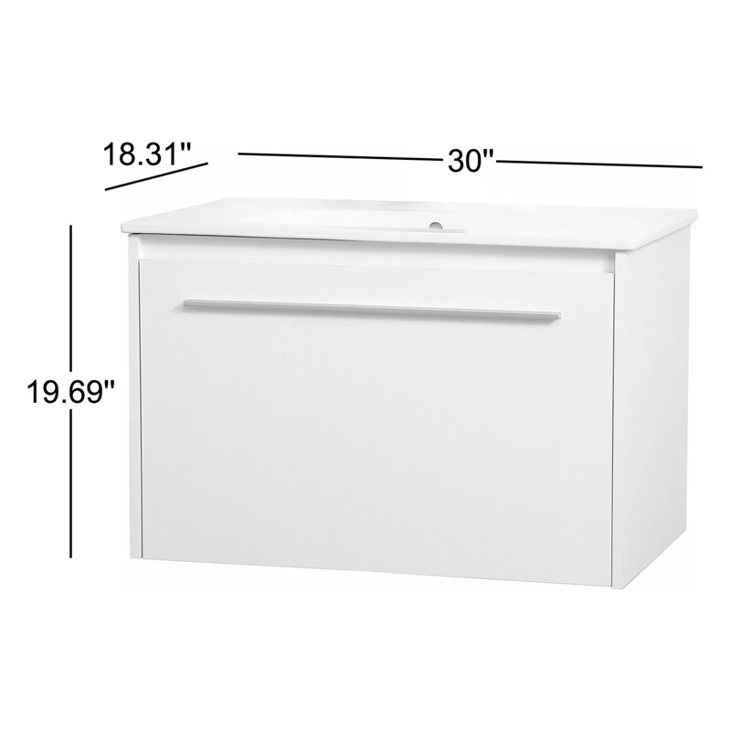 Ensemble de meuble-lavabo simple 30 po Tessa, Noyer brun