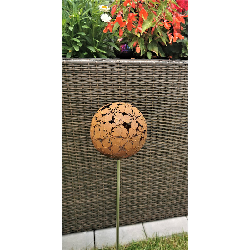 Celisa Steel Gazing Ball, 95cm H x 15cm W x 15cm D