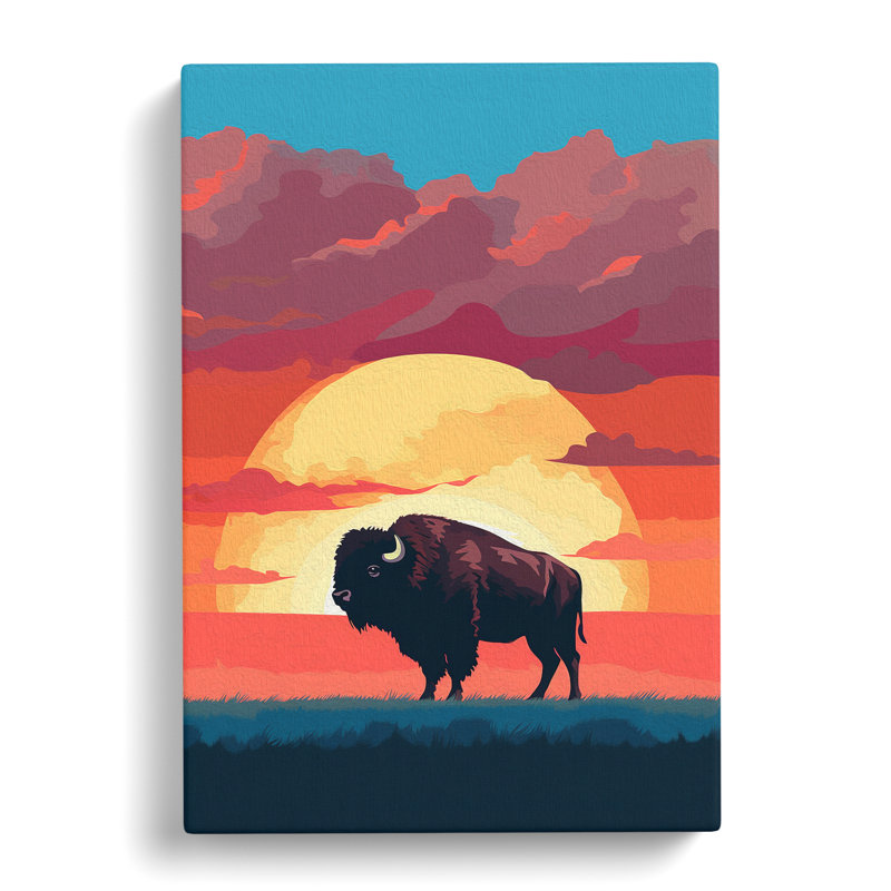 Buffalo Minimalism No.2 - Wrapped Canvas, 60cm H x 40cm W x 3cm D