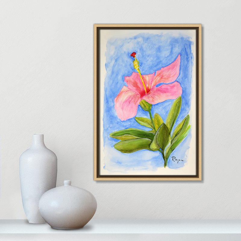 Fleur d'hibiscus rose par Mike Ragan, Naturel, H 19,5 po x l 13,5 po