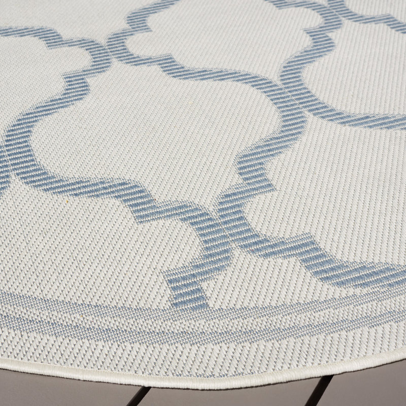 Bermuda Performance Machine Washable Geometric Indoor/Outdoor Area Rug, Round 6'6"