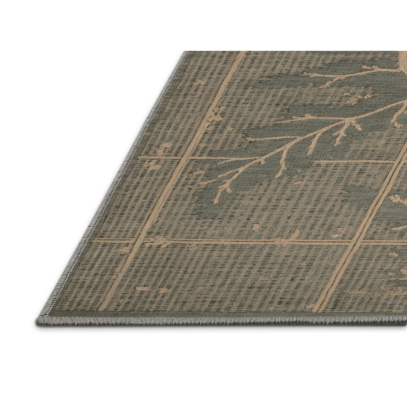Tapis gris lavable à la machine, Rectangle 6 pi x 9 pi