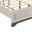 Mobilier de chambre à coucher contemporain avec tête de lit double en chêne blanc et gris