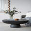 36" X 24" X 15" Black Oval Coffee Table