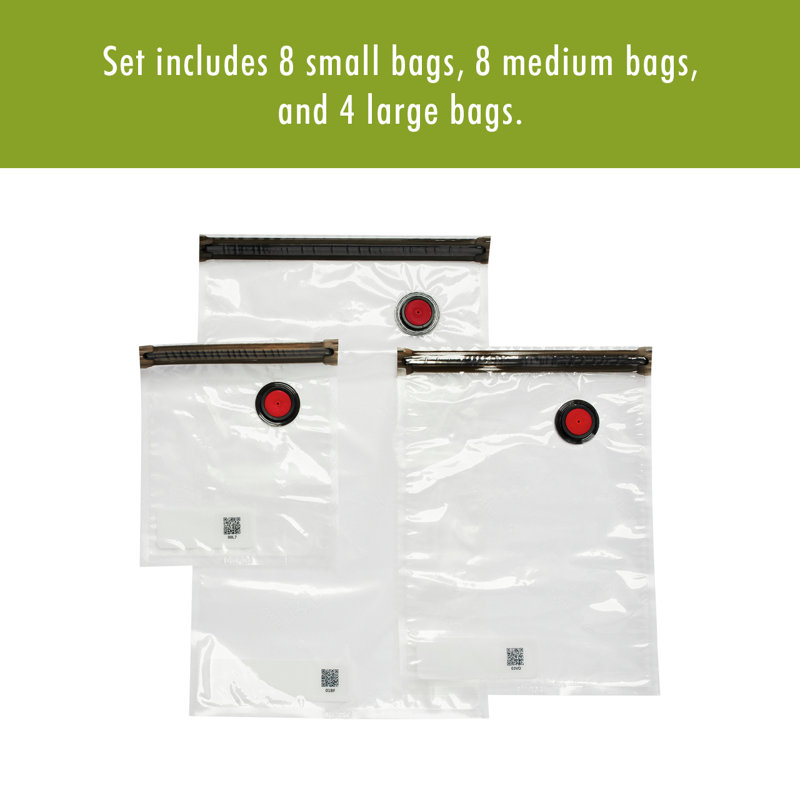 ZWILLING Fresh & Save Assorted Sizes Vacuum Sealer Bags, Reusable Sous Vide Bags