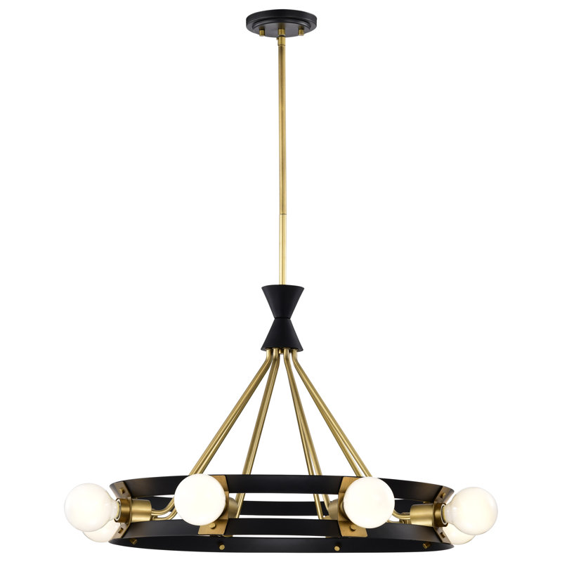 Marba 8 - Light Dimmable Wagon Wheel Chandelier