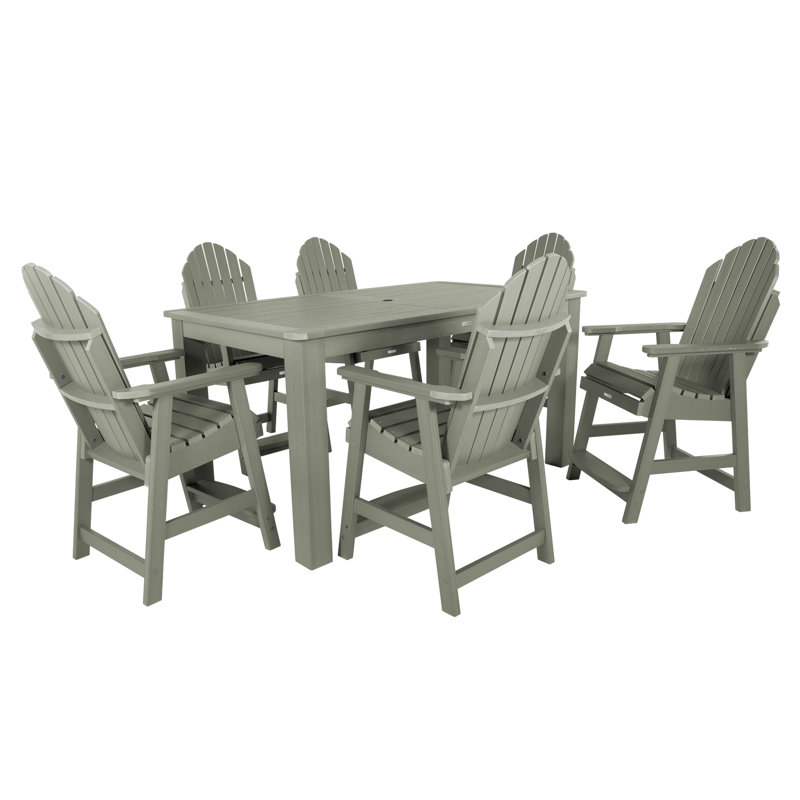 Macias 6 - Person Patio Dining Set with Rectangular Table, 46.5'' H x 42'' W x 72'' L, Eucalyptus