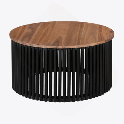 ACACIA SOLID WOOD COFFEE TABLE,NATURAL & BLACK COLOR