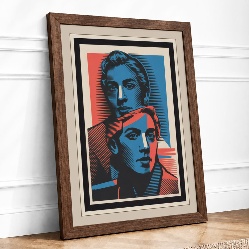 Portraits Pop Art - Framed Print, Walnut, A4 - 29.7 x 21.0 cm