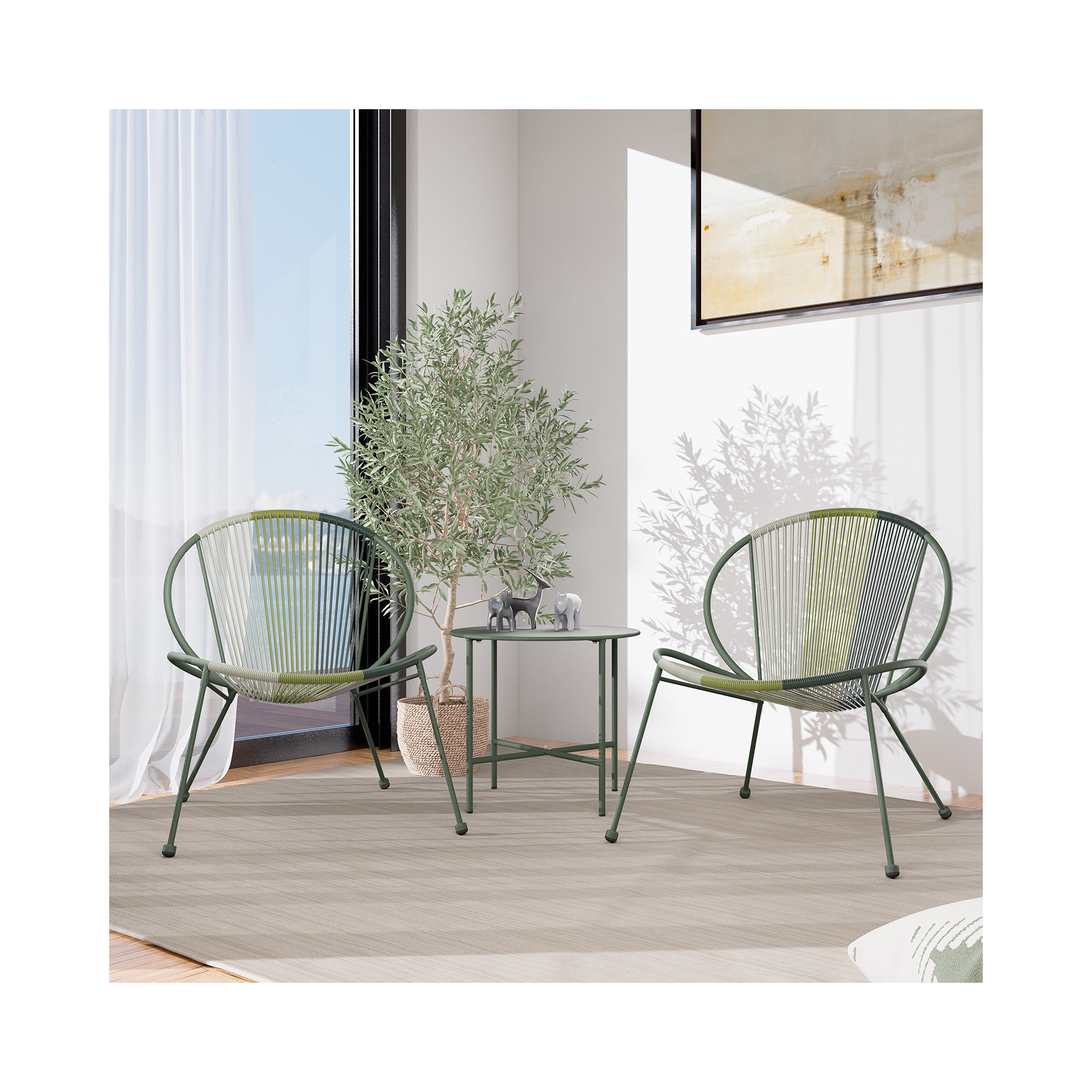 Halcott 2 - Person Patio Conversation Set, Green