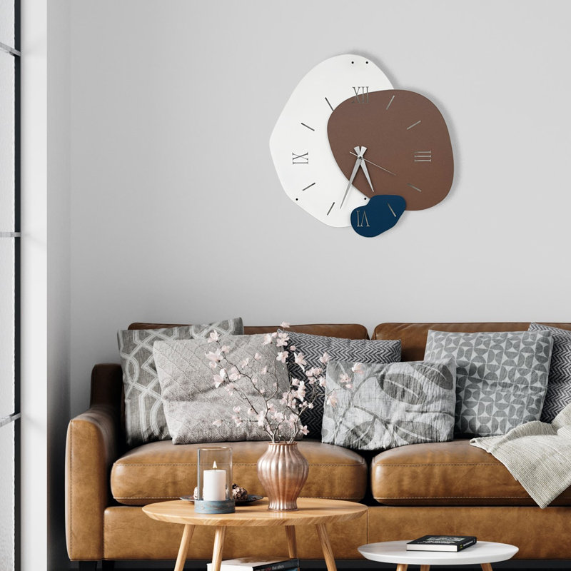 Elegant Decorative Metal Wall Clock, 19.7 x 19.7 inches | 100% Metal Construction (Thickness: 0.04 inches) | Modern Design for Living Room & Office, Durable and Stylish Home Décor