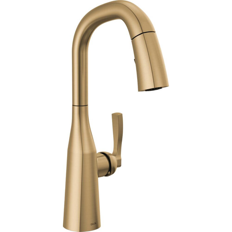 Stryke Pull Down Bar Faucet with Diamond Seal Technology and With Accessories, Champagne Bronze