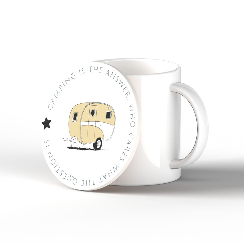 Camper Camping Is The Answer Coaster 100X100