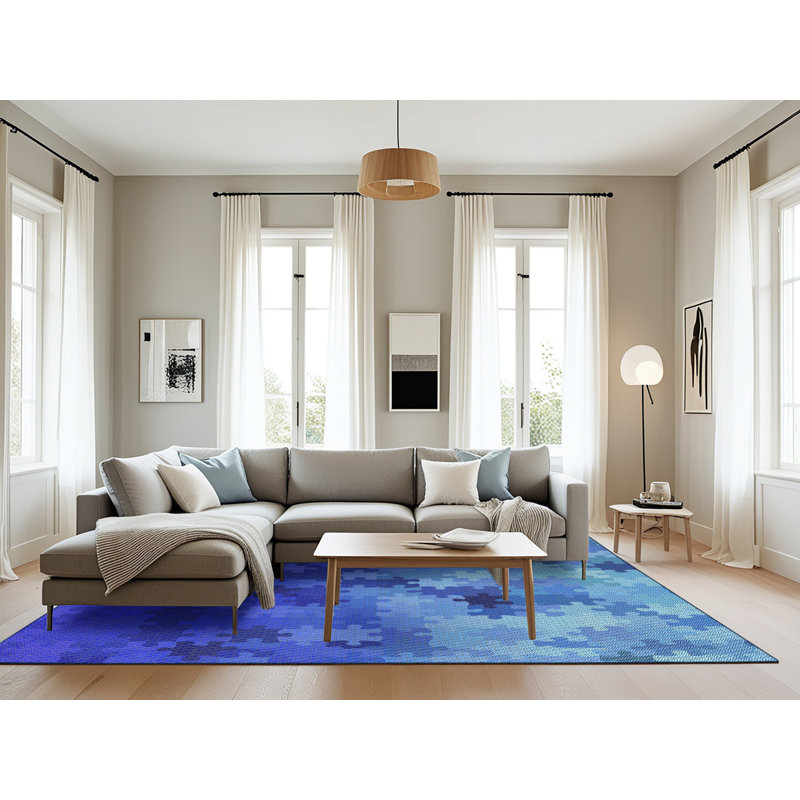 Tapis mauve à métier motorisée, Rectangle 8 pi x 12 pi