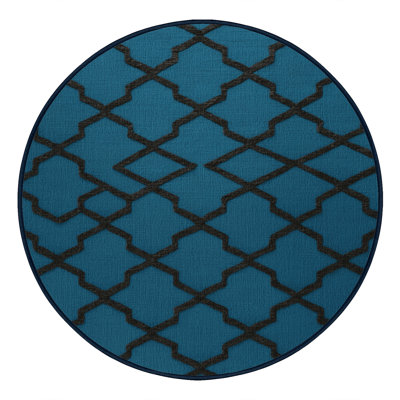 Tapis bleu en treillis lavable à la machine