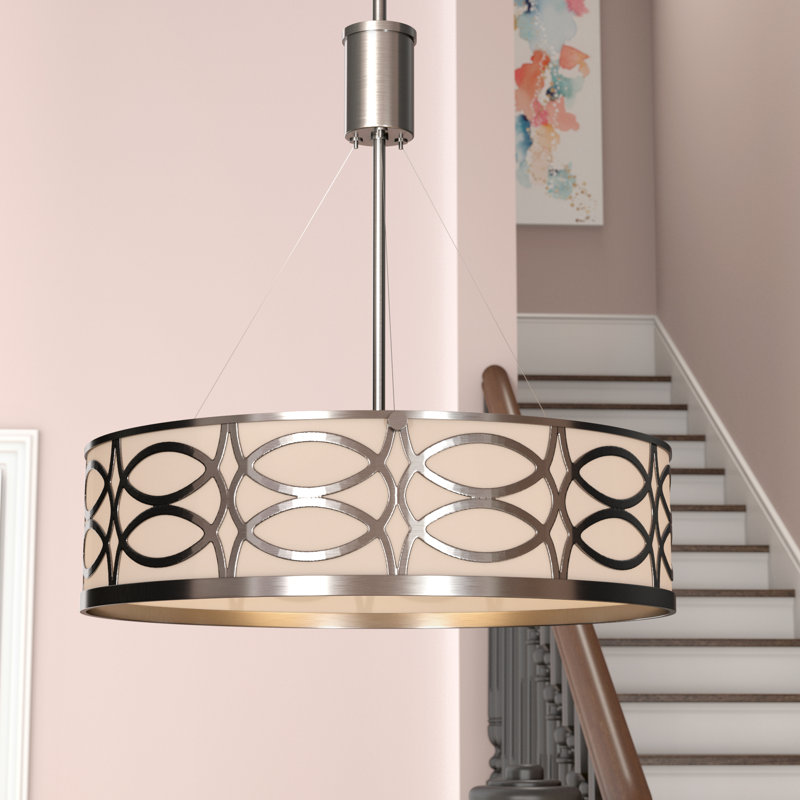 Lustre avec abat-jour cylindrique à 3 lumières Wiggins