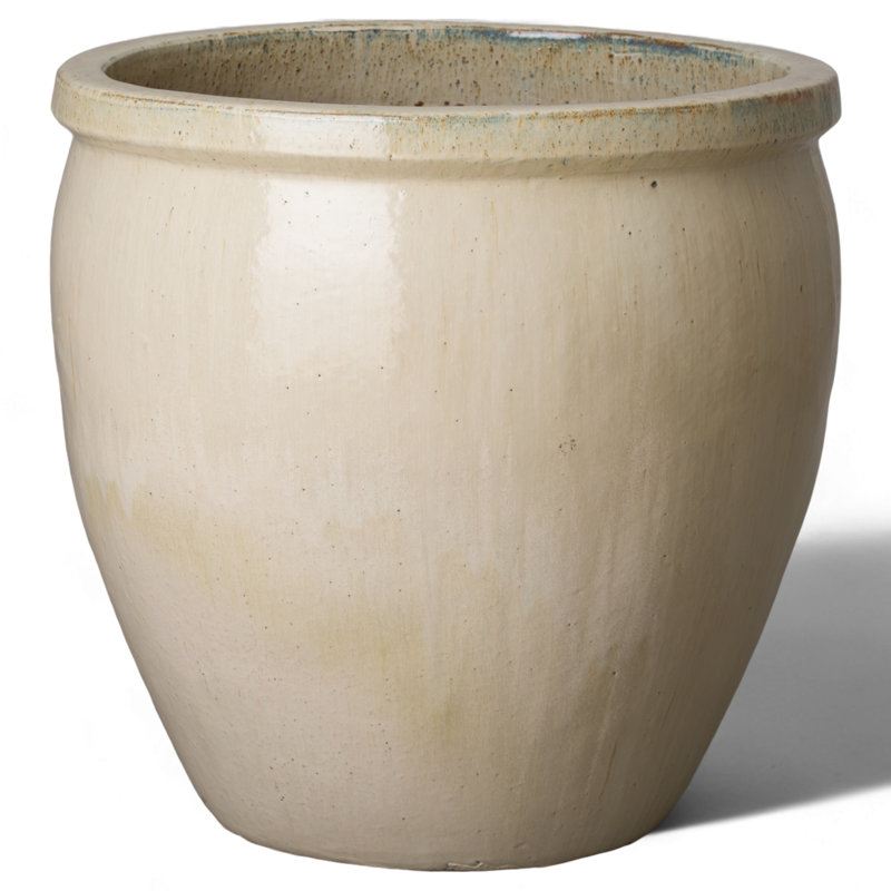 Pot à fleurs en argile Kénédy, H 26 po x l 26 po x P 26 po, Blanc