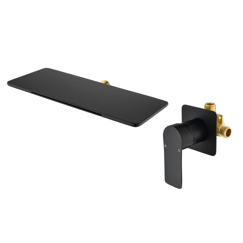 Wall Mounted Single-handle Bathroom Faucet, Matte Black