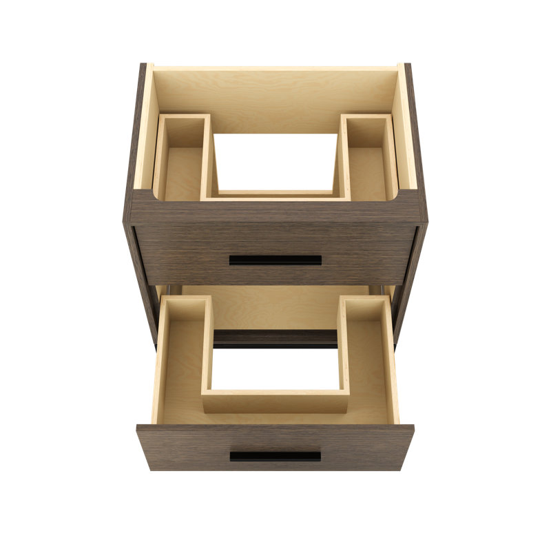 Rift White Oak Two-Drawer Single Bath Vanity, Smoked Modern, Matte Black, 30"