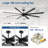 Ikera 100'' Large Windmill Ceiling Fans with Remote, Quiet Reversible DC Motor, 8 Aluminum Blades, Timer, for High Ceiling Commercial & Large Indoor Spaces, Warehouse,Black-1756607265