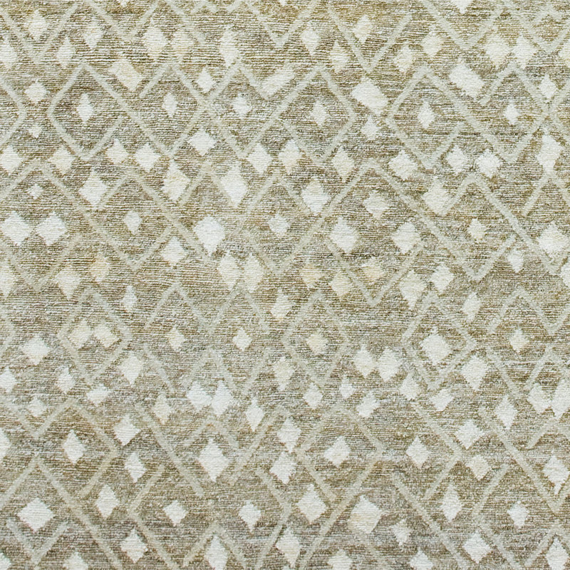 Tapis rectangulaire gris / ivoire en laine et chanvre noué à la main, Rectangle 3 pi x 5 pi