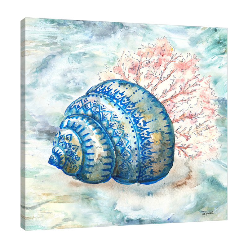 Bohemian Shells: Snail Shell In Ocean - impression sur toile tendue, H 30 po x l 30 po x P 1,5 po