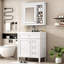 Meuble-lavabo moderne avec lavabo supérieur, 2 tiroirs, tiroir coulissant et armoire de rangement pour miroir-446174066