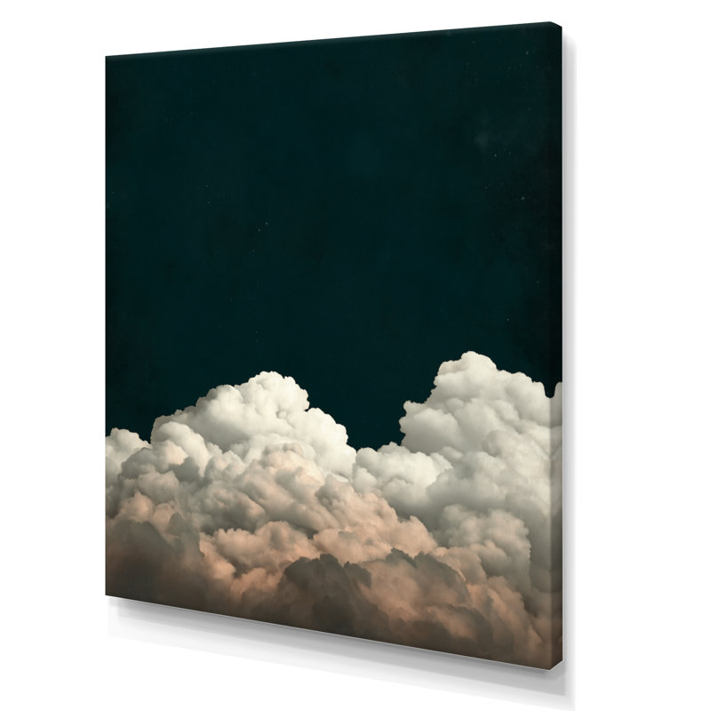 «Fluffy White Clouds In The Sky - Clouds», art mural encadré, impression sur toile blanche minimaliste, H 40 po x l 30 po
