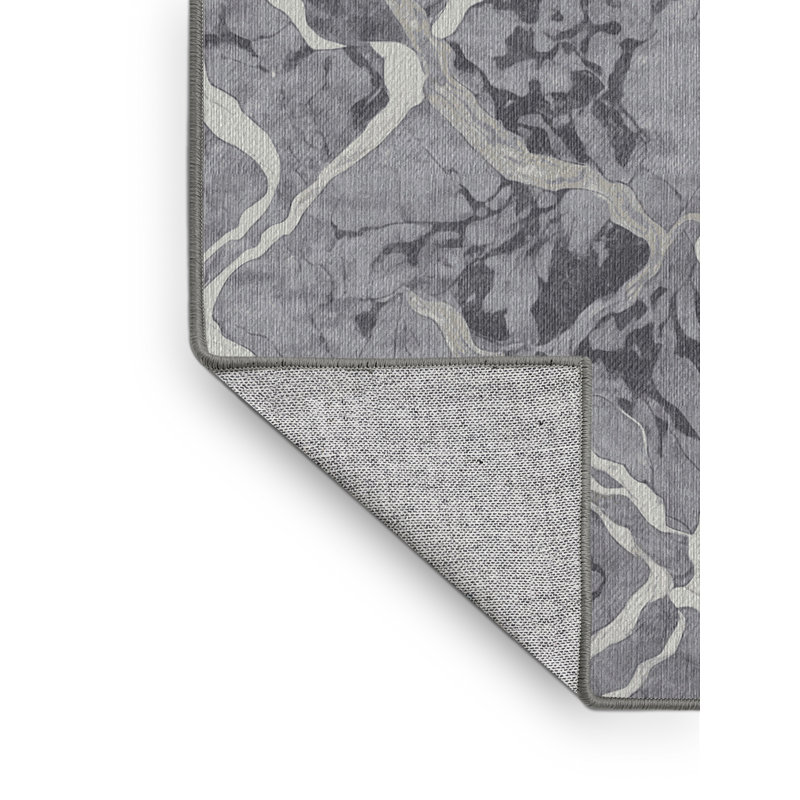 Machine Washable Gray Area Rug, Square 8'