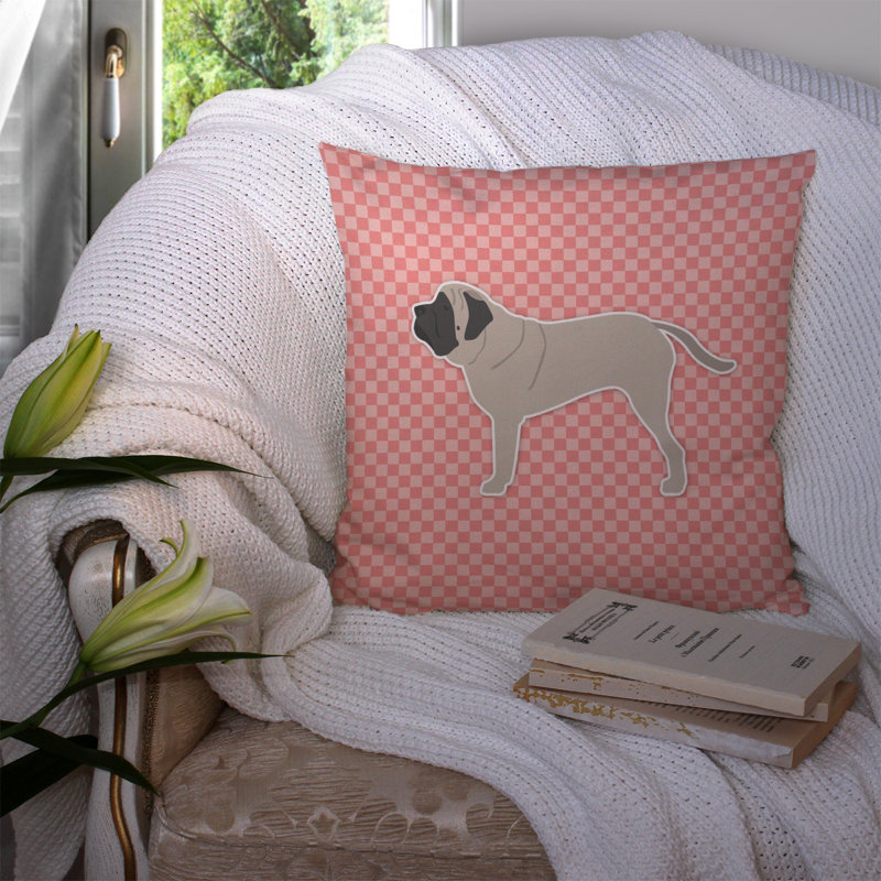 Coussin intérieur/extérieur anglais marigide, H 14 po x l 14 po x P 3 po, Rose
