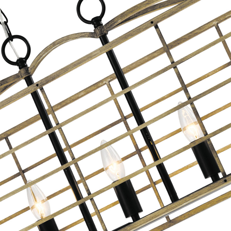 Luminaire suspendu noir / brun clair à 5 lumières l 33,1 po Empris