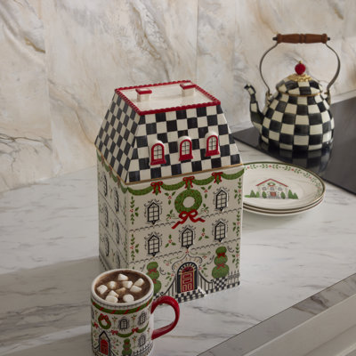 Holly Village Ceramic Dessert Plates