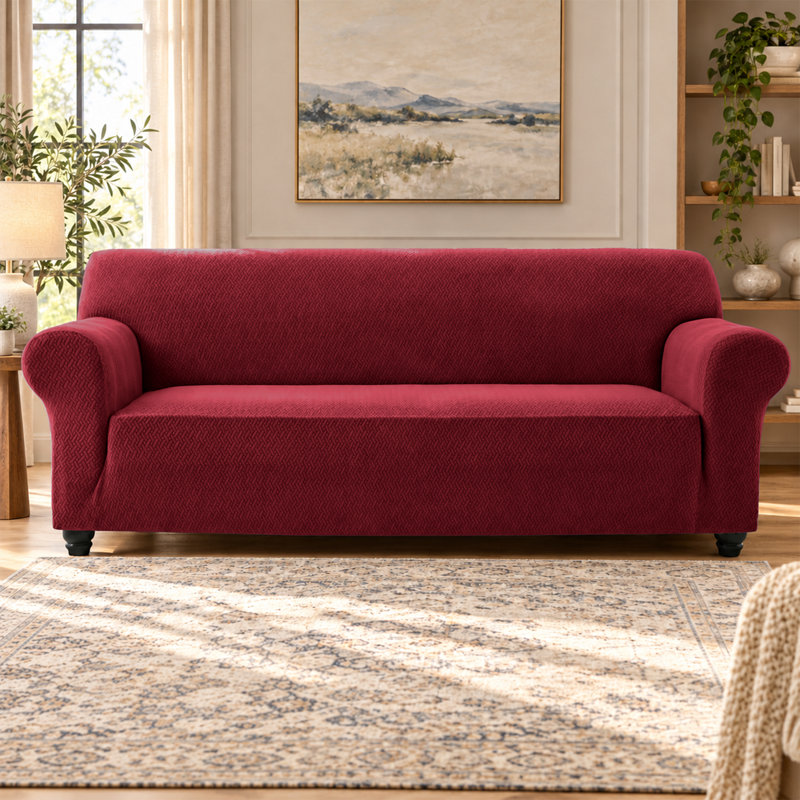 Aspire Homeware 3-Seater High Quality Stretchable Spandex Sofa Cover, Burgundy