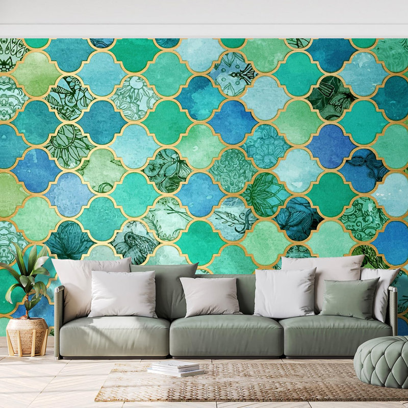 Peel & Stick Geometric Border, 66" L x 96" W