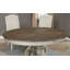 Table de salle à manger 1 pièce Table piédestal blanc antique Table ronde Mobilier en bois massif de style rustique (sans la chaise)-4338926
