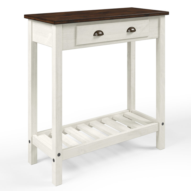 Console de hall d'entrée en bois 1 tiroir Delja | August Grove®, H 33,07 po x l 31,5 po x P 13,78 po, Blanc