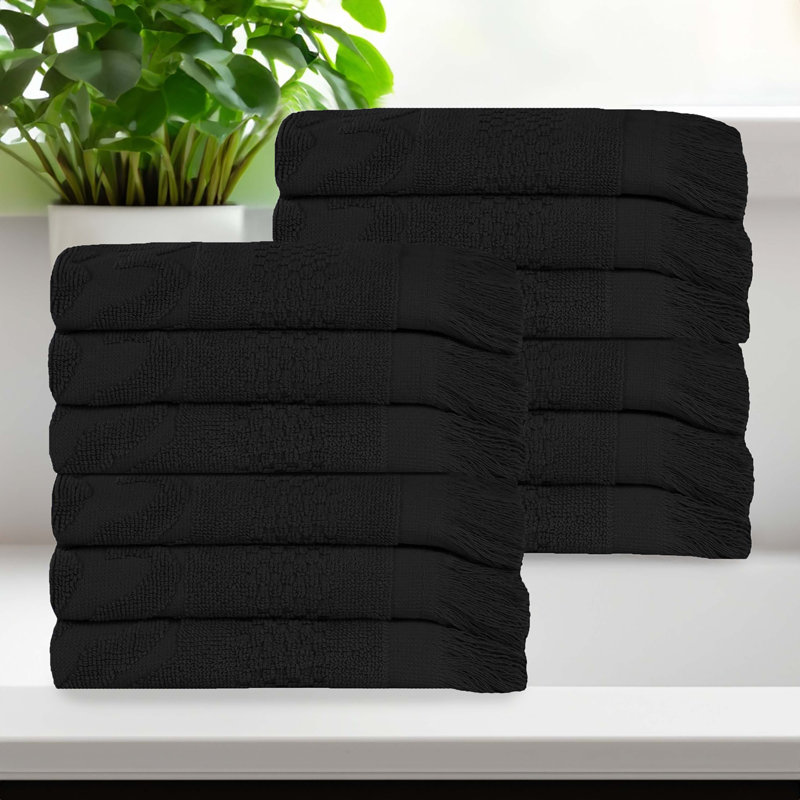 Serviette de bain Rolla, Noir, noir, noir, noir, Gant de toilette - paquet de 12