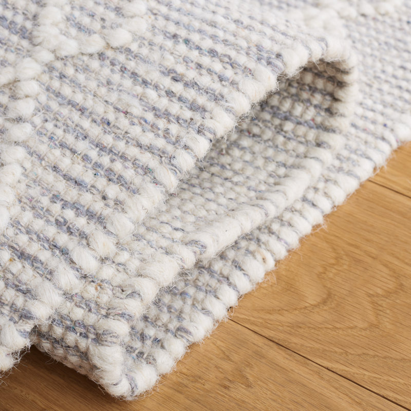Jacques Hand Woven Wool/Cotton Southwestern Rug in Gray/Ivory, Runner 2'3" x 8'