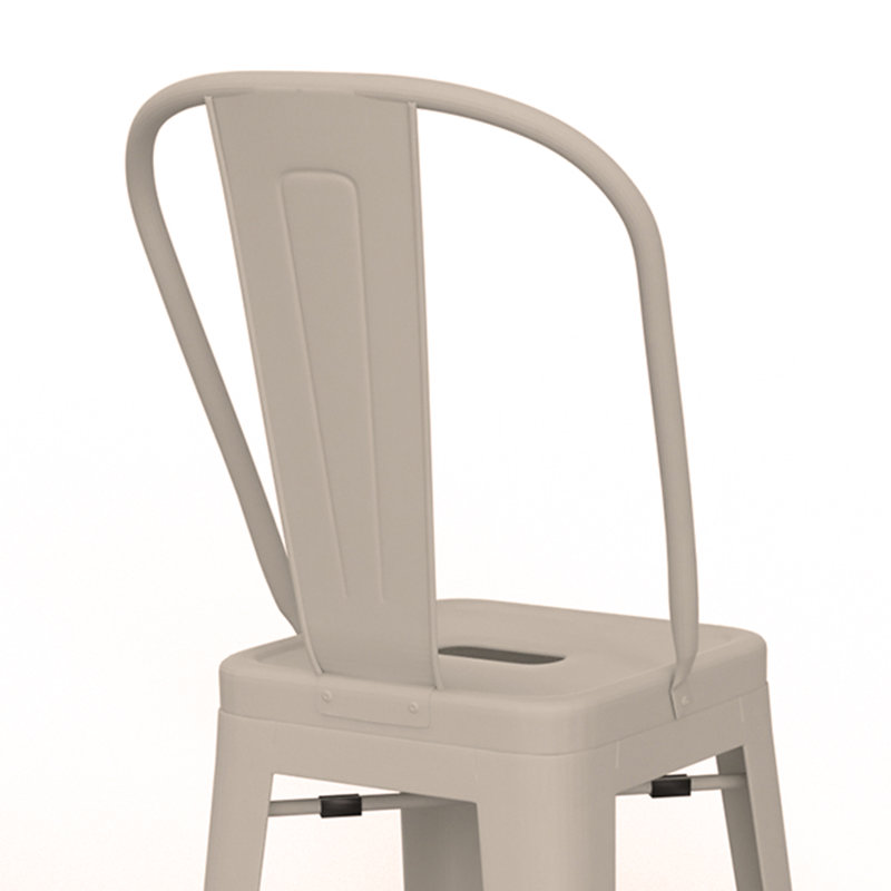 Fletcher - Tabouret de bar en métal 30 po (ensemble de 2), Blanc