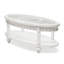 Monaco - Table basse ovale - Insertion de plateau - Finition blanche