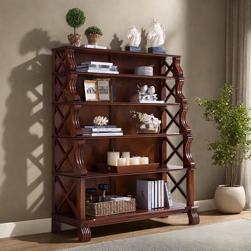 Bibliothèque rétro en bois massif